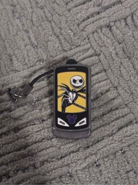 2008 Disney Jack Skellington Phone Charm Keychain - Black & Yellow